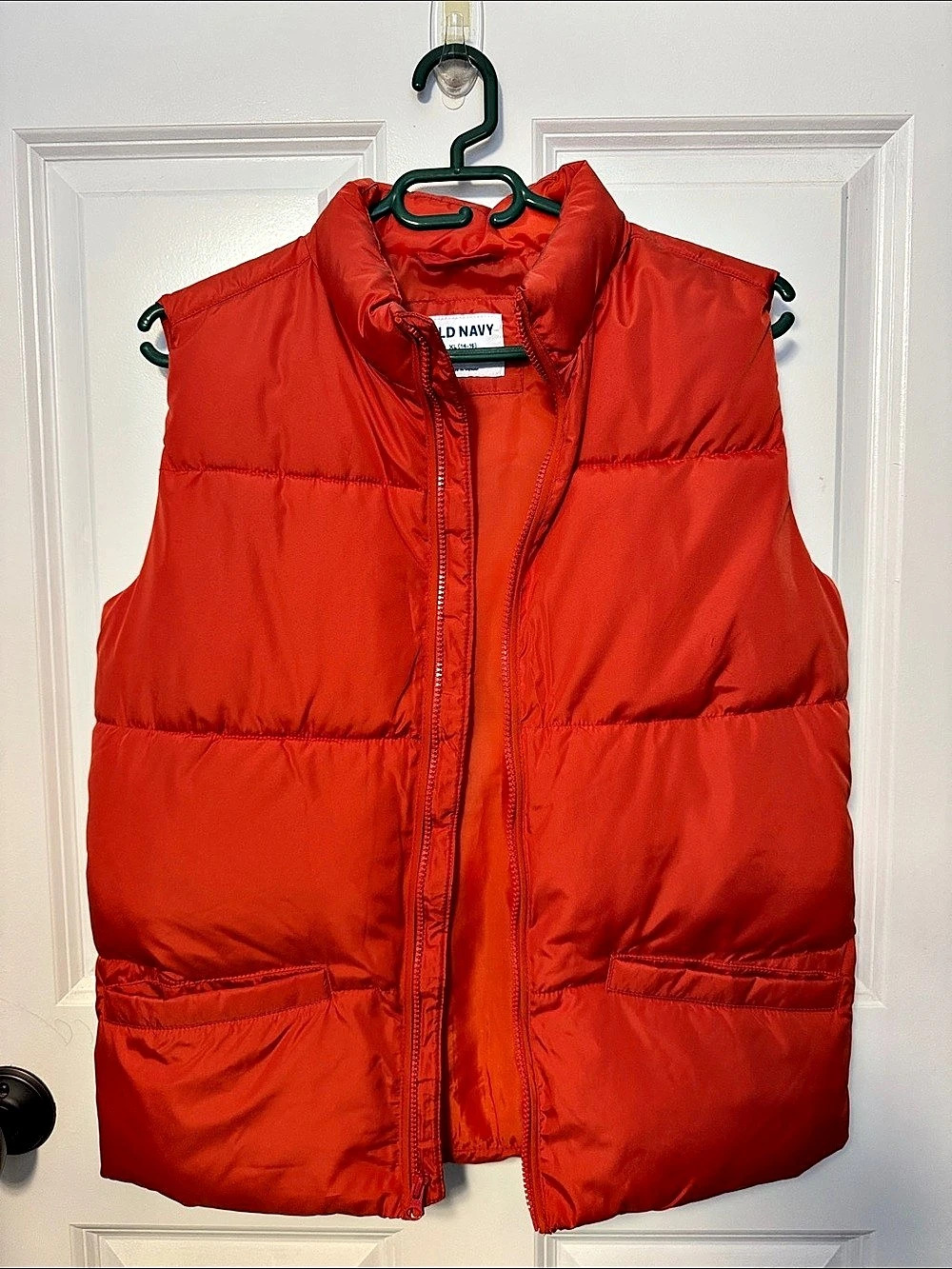 Old Navy YXL Orange Puffer Vest